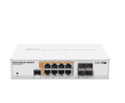 MikroTik CRS112-8P-4S-IN - 8x Gigabit Ethernet Smart Switch with POE-out, (4) 1G SFP Cage - CRS112