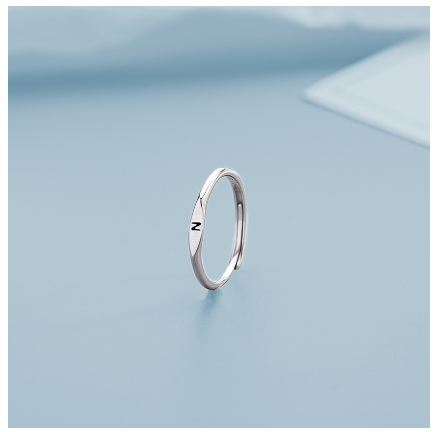 Fashion 925 Silver 26 A-Z Initial Letters Open Ring Birthday Jewelry Adjustable Gift For Women