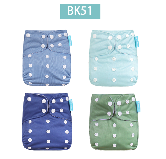 Happyflute 2023 4pcs set Washable Eco-friendly Baby Cloth Diaper Ecological Adjustable Nappy Reusable Diaper Fit 0-2year 3-15kg 014