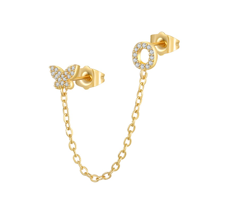 Minimalist Style Fashion Tassel Butterfly Letter Combination Earrings 26 English Letter Earrings Earrings Earrings O