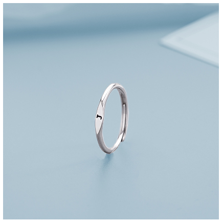 Fashion 925 Silver 26 A-Z Initial Letters Open Ring Birthday Jewelry Adjustable Gift For Women J
