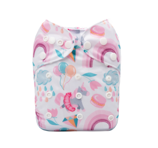 Alva Baby Cloth Diapers Washable Reusable Real Cloth Pocket Nappy Diaper Only No Insert For 3-15kg 6.6-33.1Ibs Baby And Newborn D42