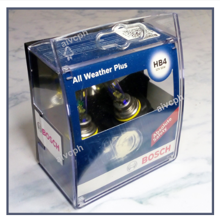 Bosch HB4 All Weather Plus (SET of 2) 55W 12V Halogen Bulb 2800K 9006 P20d Auto Headlight 1987304053