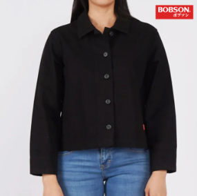 Bobson Japanese Ladies Basic Jacket Loose Fit 112655 Black