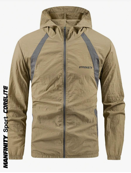 Manfinity Sport Corelite Men Letter Graphic Colorblock Zip Up Hooded Sports Jacket Workout Tops