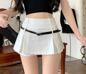 Lovito Women Pleated Skirts LNE21241 White