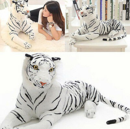 30cm Tiger Large Plush Animal Realistic White Hairy Stuffed Toy Gift