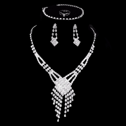 4in1 Diamonds Fashion Set Wedding Jewelry Set