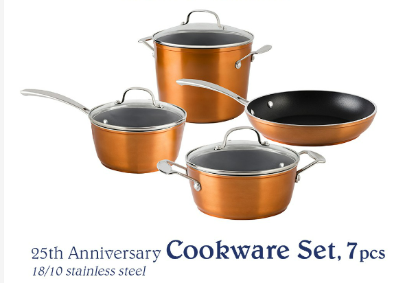 Chef's Classics 25th Anniversary Stainless Steel Cookware Set, 7pcs