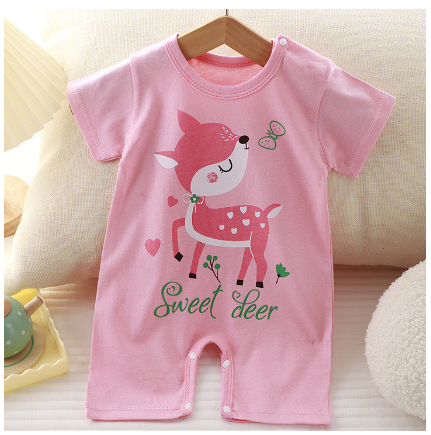 Cotton Baby Girls Bodysuit Pink Unicorn Cartoon Print Baby Romper Baby Onesies BR10