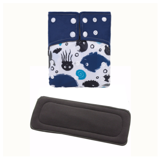 Cloth Diaper 1 Set With Bamboo Charcoal Inserts In Stocks D16