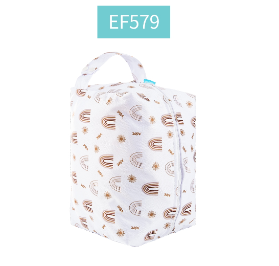 Happyflute Baby Diaper Pods Reusable Waterproof Fashion Prints Wet Dry Cloth Wet Bag Mums Storage Travel Nappy Bag C26