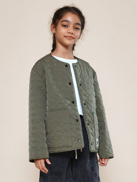 SUMWON Tween Girls Regular Fit Quilted Jacket With Contrast Stitch