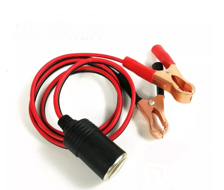 1Pcs 12V Power  clip Cigarret Car Battery Lighter / Female To Alligator Clip Extension Connector To Terminal Clip-on Battery Adapter /