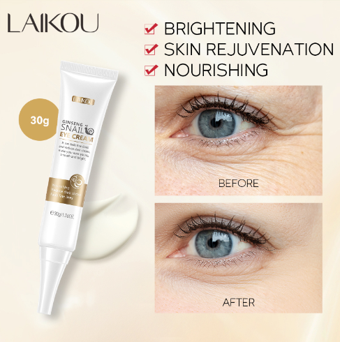 LAIKOU Ginseng Snail Repair Eye Serum Eye Cream Dark Circle Anti-Aging Whitening Skin Care