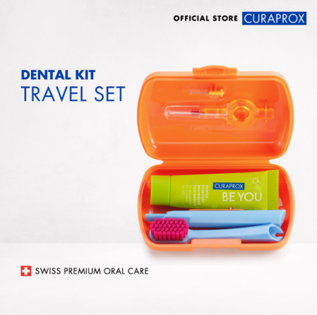 Curaprox Travel Set Compact CS 5460 Toothbrush BE YOU Toothpaste and Interdental Brush Dental Kit