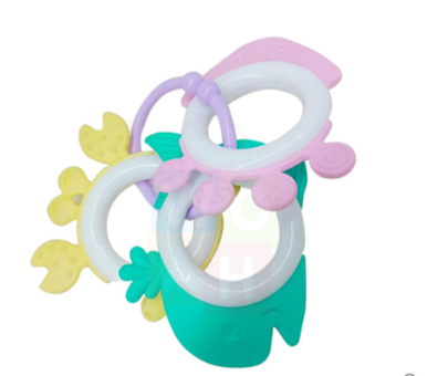 WOAH Baby Teething Rattle Toys Food Grade Teething Rattle Infant 3 pcs