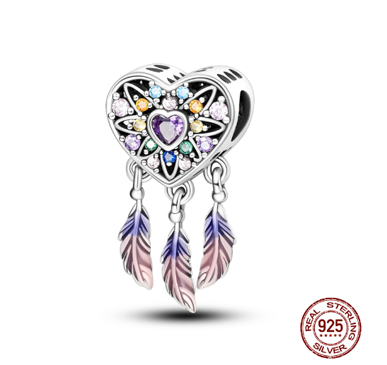 New Arrivals 925 Silver Life Tree Pendants Feather Planet Trunk Travel Girl Charms Beads Fit Original Pandora Charms Bracelet Women DIY Jewelry 006