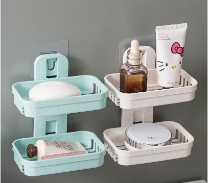 1-2 Layer Bathroom Drain Soap Box Suction Cup -Z370