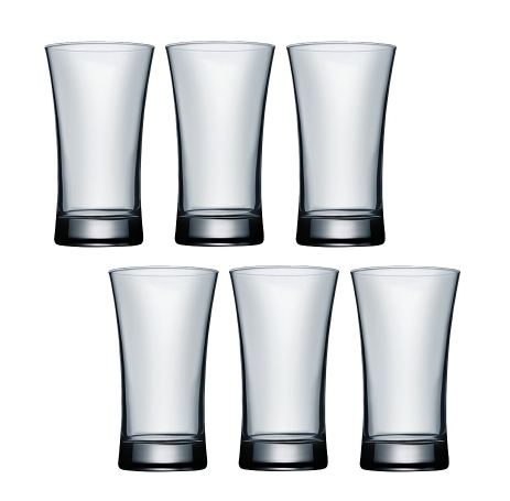 Pasabahce Azur Coloured Long Drink 300cc 10oz, Set of 6 (Grey) (420055GRY)