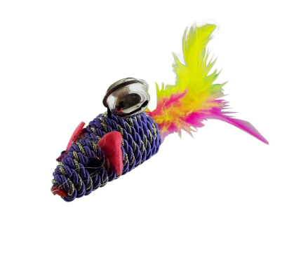 Daiso Purple Cat Toy Mouse and Bell