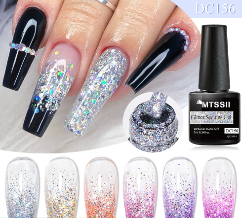 MTSSII Laser Gel Nail Polish Glitter Nail Gel Sparkling Sequins Soak Off UV Led Varnish Art Decoration