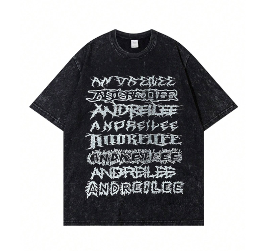 Men's Fashion Letter Printed T-Shirt, Summer Casual Loose-Fit Short Sleeve Tee