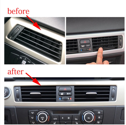 Car Front Row Air Conditioning Panel Outlet Vent Adjustment Piece For BMW 3 Series E90 2005-2012 AC Outlet Vent Grille 4Pcs