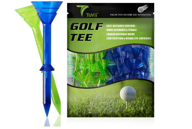 ToVii 3-1/4" Big Cup Plastic Golf Tees 40 Pack｜Excellent Durability and Stability Tees |Golf Plastic Tees Reduced Friction & Side Spin
