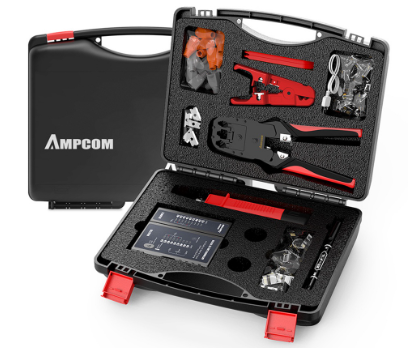 Ampcom Network Tool Kit 12 In 1 Professional Portable Ethernet Computer Maintenance Lan Cable Tester Repair Set