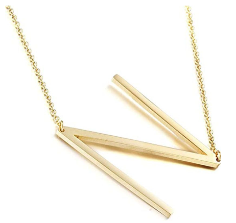Stainless Chain with Letter Pendant Necklace N