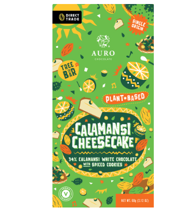 Auro Chocolate Calamansi Cheesecake with Plant-Based 34% White Chocolate 60g