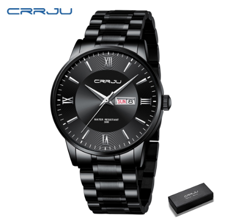 CRRJU Men's Watch New Fashion Casual Sports Business Stainless Steel Quartz Waterproof 2175 m5
