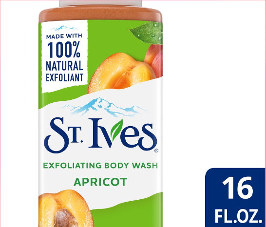 St. Ives Apricot Exfoliating Body Wash Made with 100% Natural Exfoliants and Extracts 16oz