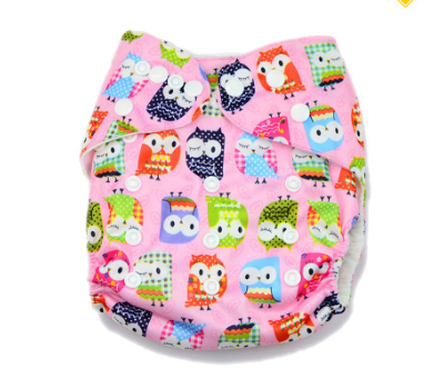 Luvable Friends Printed Cloth Diaper (Pink Owls)