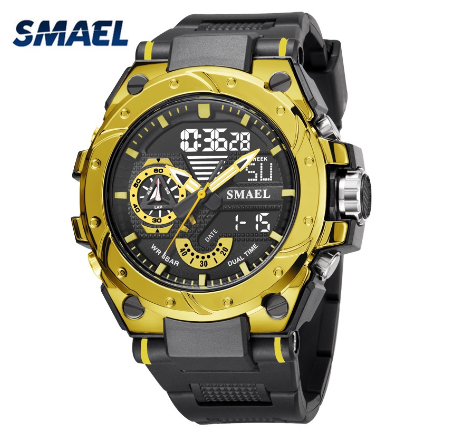Original Luxury Fashion Watch Luxury Waterproof Luminous Digital Sports Leisure Men's Silicone Watch GOLD