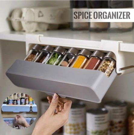Kitchen Organizer Spice Rack Seasoning Holder Under Shelf Drawer Hidden Spice Holder Spice Bottle