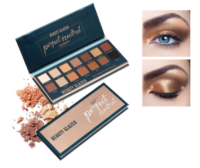 BEAUTY GLAZED Makeup Matte 14 Colors Eye Shadow Cosmetics Palette Glitter Eyeshadow Palette