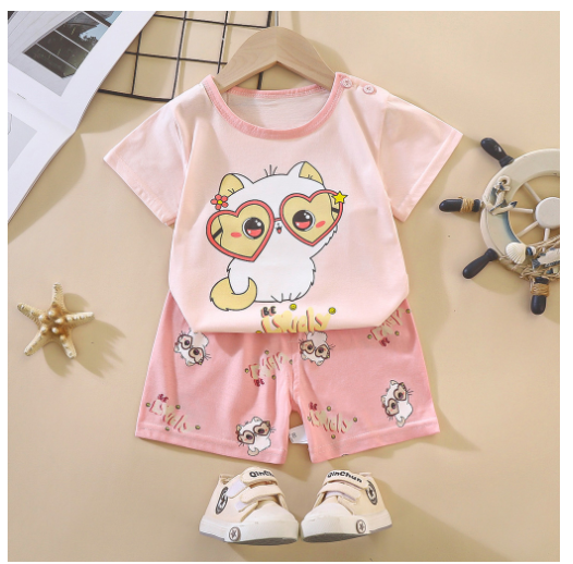 0-4Y For Baby Girls & Kids Shorts Set Terno Short and Sando For Baby Girls SD12