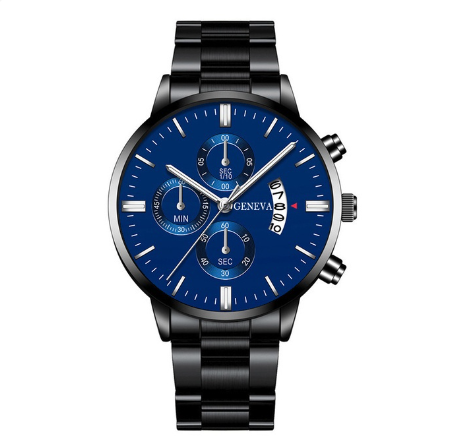 Original Luxury Fashion Men's Stainless Steel Watch Calendar Quartz Business Casual Men's Watch 011