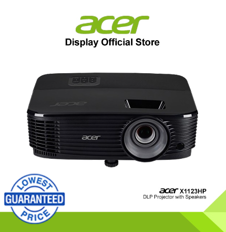 Acer X1123HP DLP Projector, 4000 ANSI lumens, SVGA Resolution, HDMI, With Speakers