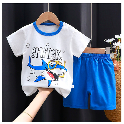 0-4Y For Boys Baby & Kids Sleeveless Shorts Set Pure Cotton Sando For Summer Kids D24