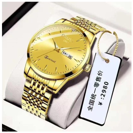 ORUSS Original Swiss Luxury Stainless Steel Waterproof Watch Men's Calendar Luminous Simple Trendy Korean Watch M2