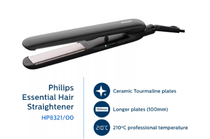 Philips Essential Hair Straightener HP8321/00 Fast Heating Hair Straightening Iron