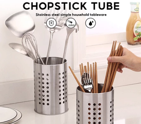 Stainless Steel Spoon and Fork Holder Drainer Kitchen Organizer Cutlery Chopsticks Cage