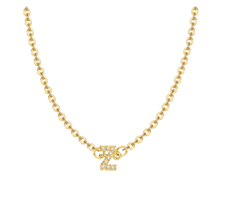 Vnox Initial Choker 18K Gold Letter A-Z Pendant Necklace Accessories for Women Z