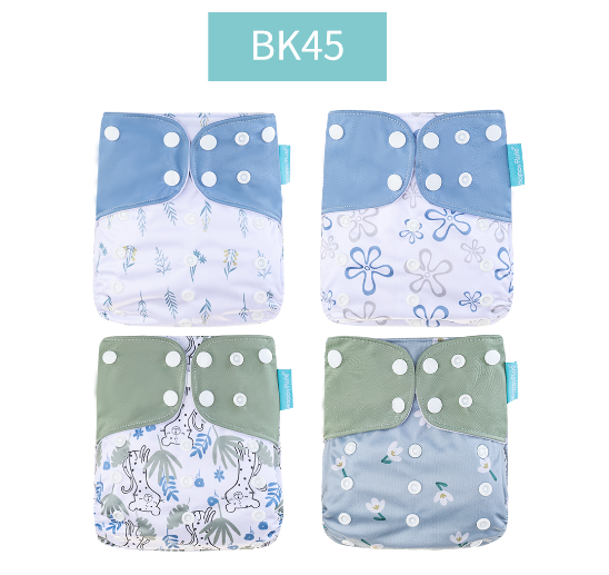 Happyflute 2023 4pcs set Washable Eco-friendly Baby Cloth Diaper Ecological Adjustable Nappy Reusable Diaper Fit 0-2year 3-15kg 011