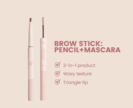 blk cosmetics universal brow stick: pencil + mascara taupe