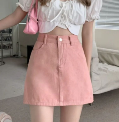 Mini Skirt for Women denim skirt pink