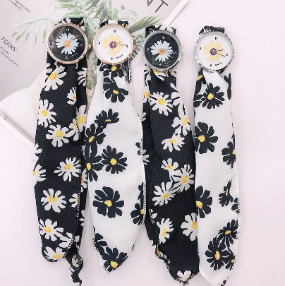 Women Daisy Ribbon Streamer Fashion Quartz Watch